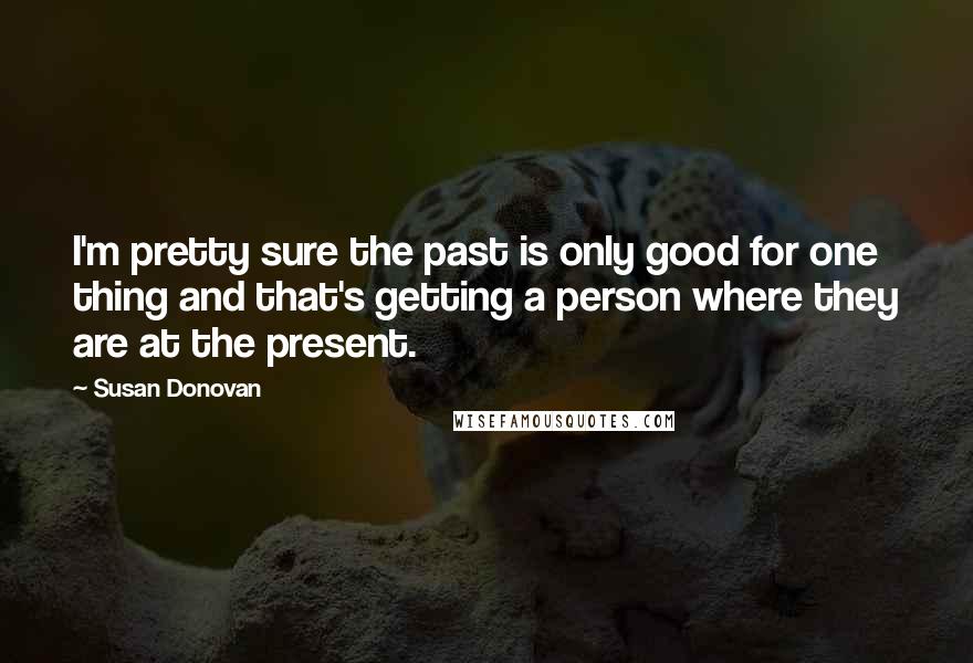 Susan Donovan Quotes: I'm pretty sure the past is only good for one thing and that's getting a person where they are at the present.