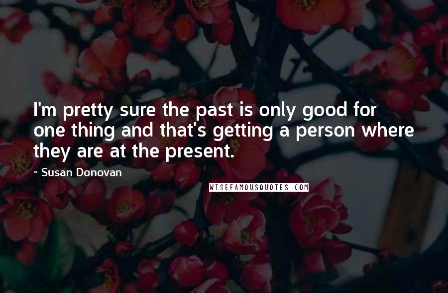 Susan Donovan Quotes: I'm pretty sure the past is only good for one thing and that's getting a person where they are at the present.