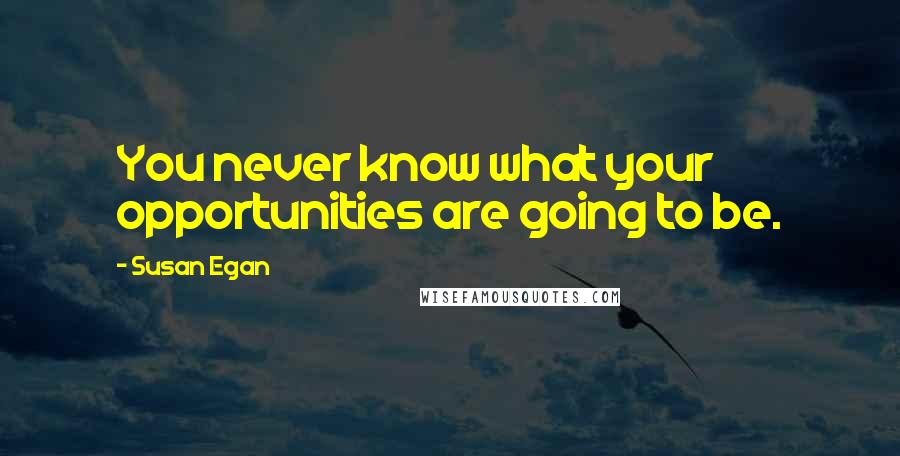 Susan Egan Quotes: You never know what your opportunities are going to be.