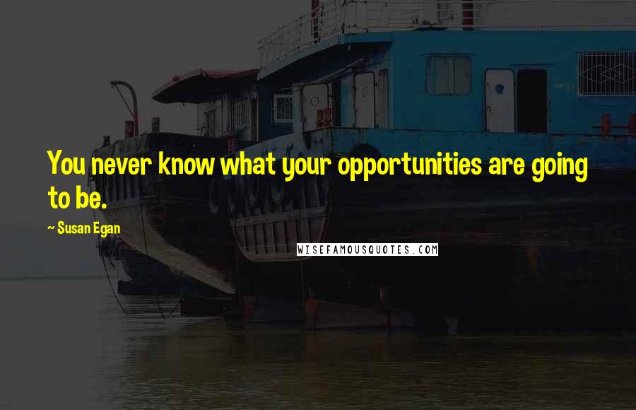 Susan Egan Quotes: You never know what your opportunities are going to be.