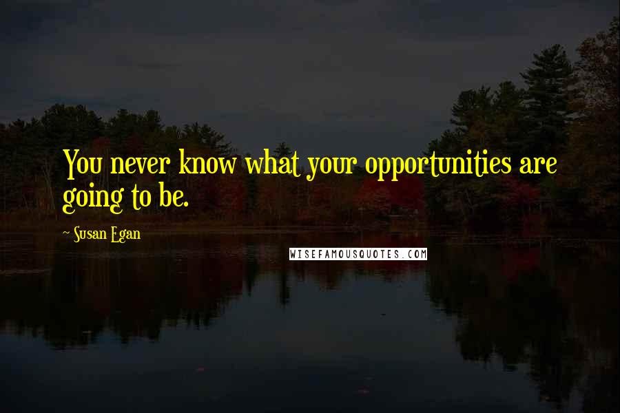 Susan Egan Quotes: You never know what your opportunities are going to be.
