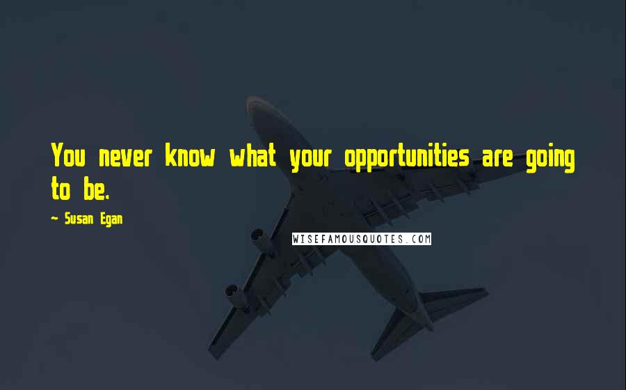 Susan Egan Quotes: You never know what your opportunities are going to be.