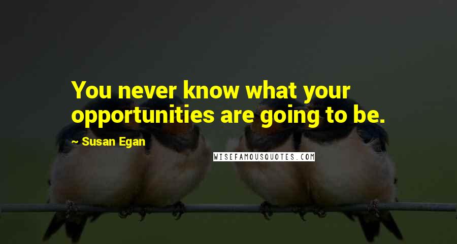 Susan Egan Quotes: You never know what your opportunities are going to be.