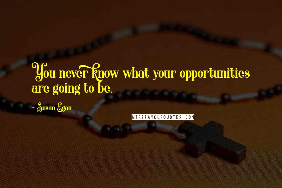Susan Egan Quotes: You never know what your opportunities are going to be.