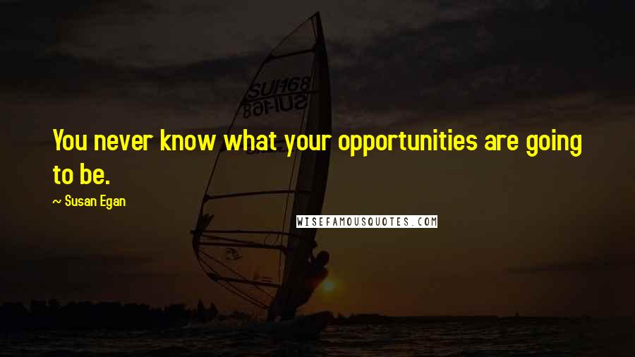 Susan Egan Quotes: You never know what your opportunities are going to be.