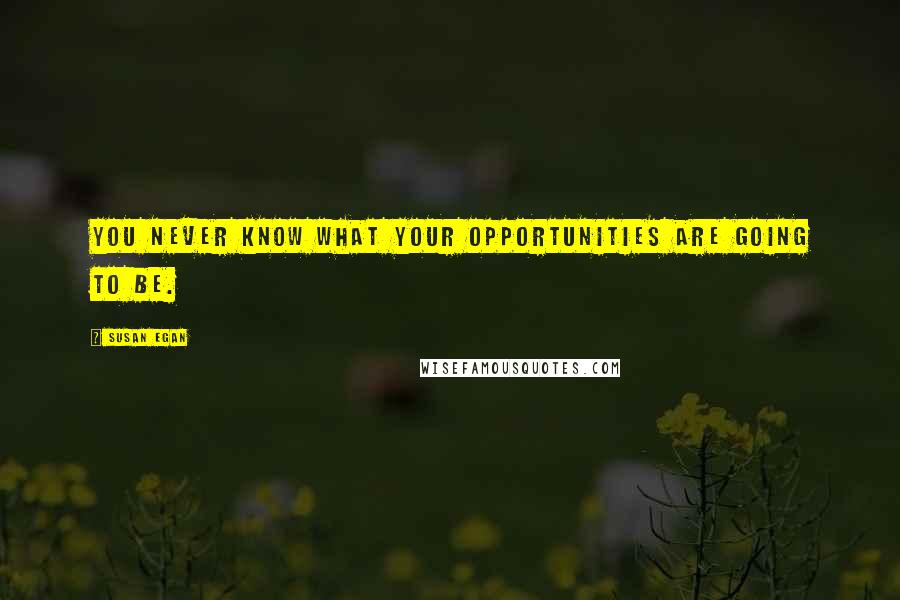 Susan Egan Quotes: You never know what your opportunities are going to be.