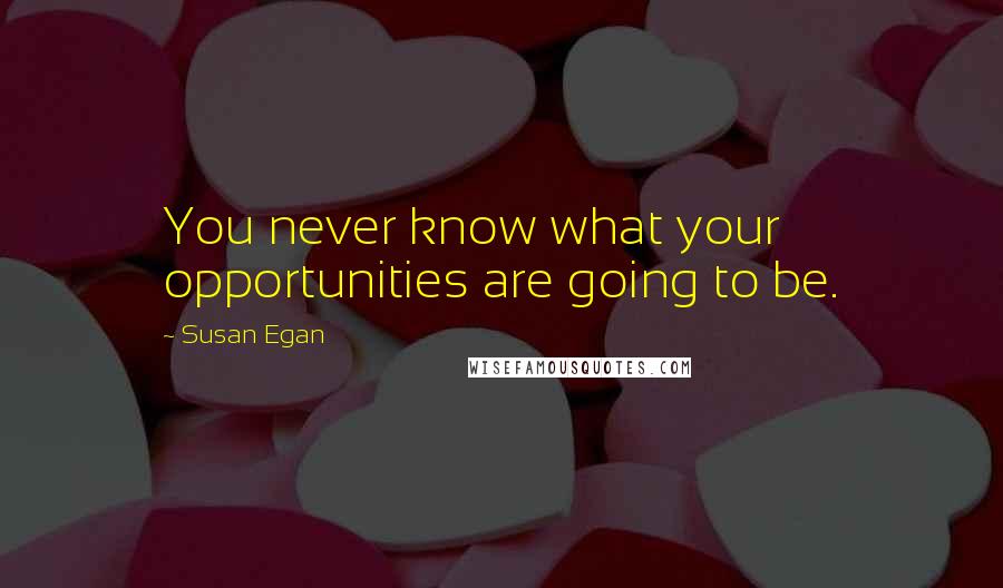 Susan Egan Quotes: You never know what your opportunities are going to be.