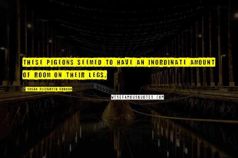 Susan Elizabeth Curnow Quotes: These pigeons seemed to have an inordinate amount of room on their legs.