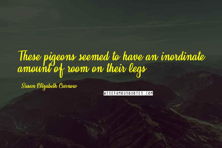 Susan Elizabeth Curnow Quotes: These pigeons seemed to have an inordinate amount of room on their legs.