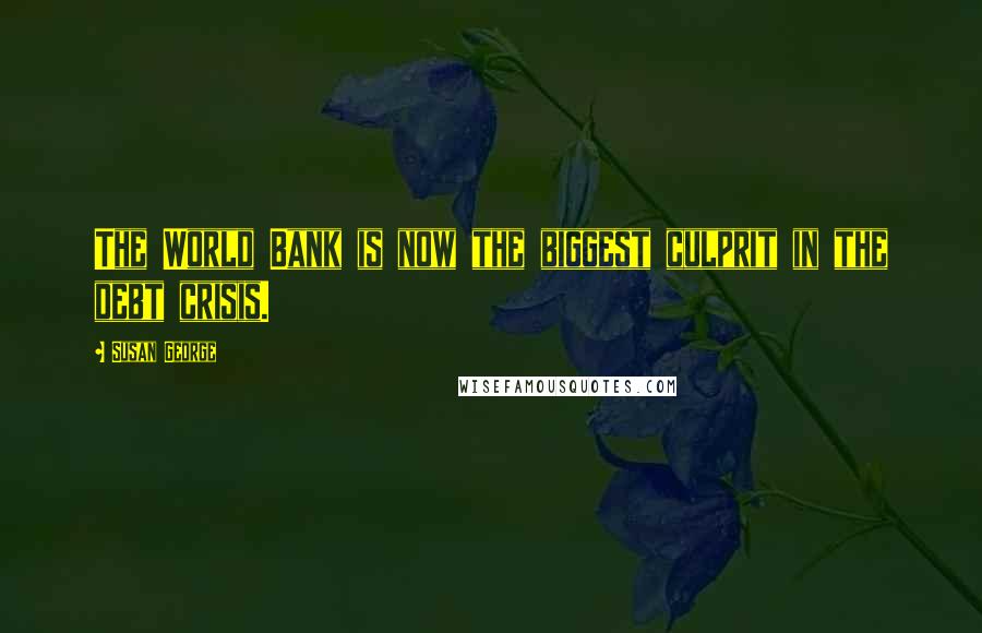 Susan George Quotes: The World Bank is now the biggest culprit in the debt crisis.