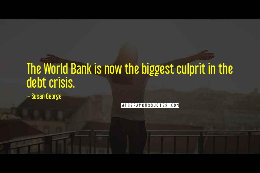 Susan George Quotes: The World Bank is now the biggest culprit in the debt crisis.