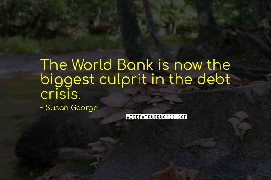 Susan George Quotes: The World Bank is now the biggest culprit in the debt crisis.