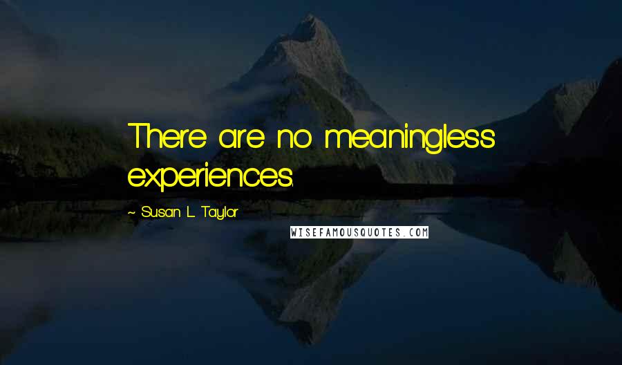 Susan L. Taylor Quotes: There are no meaningless experiences.