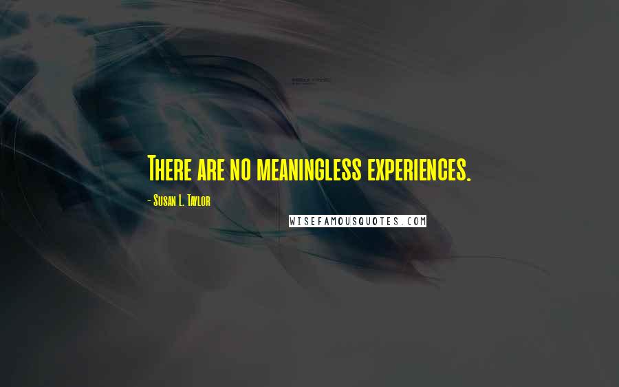 Susan L. Taylor Quotes: There are no meaningless experiences.