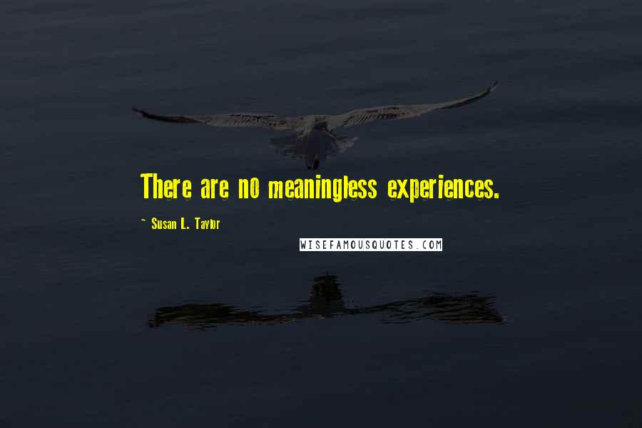 Susan L. Taylor Quotes: There are no meaningless experiences.