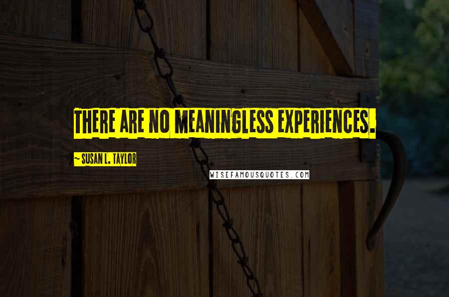 Susan L. Taylor Quotes: There are no meaningless experiences.