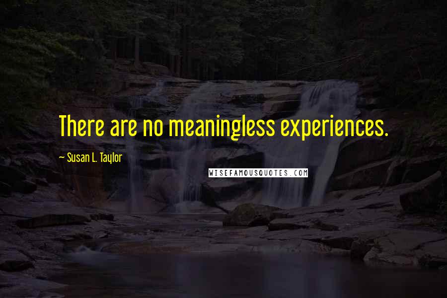 Susan L. Taylor Quotes: There are no meaningless experiences.