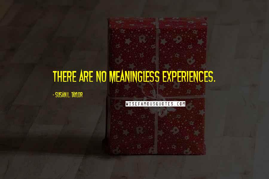 Susan L. Taylor Quotes: There are no meaningless experiences.