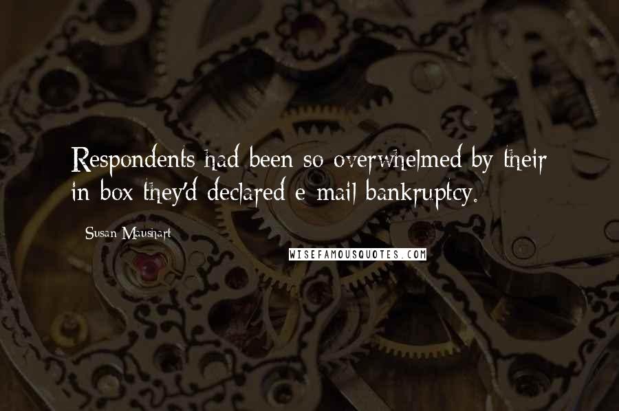 Susan Maushart Quotes: Respondents had been so overwhelmed by their in-box they'd declared e-mail bankruptcy.