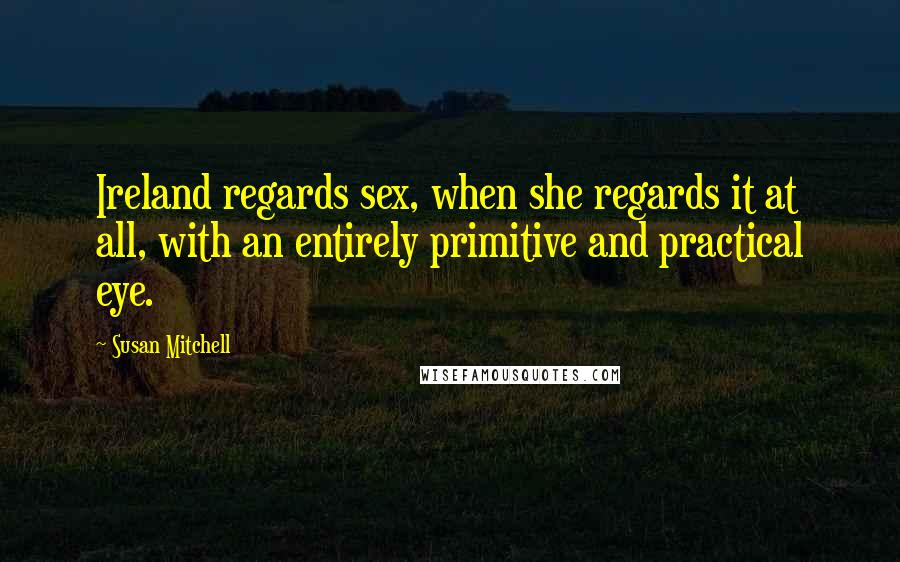 Susan Mitchell Quotes: Ireland regards sex, when she regards it at all, with an entirely primitive and practical eye.