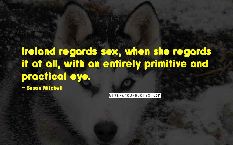 Susan Mitchell Quotes: Ireland regards sex, when she regards it at all, with an entirely primitive and practical eye.