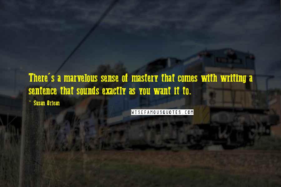 Susan Orlean Quotes: There's a marvelous sense of mastery that comes with writing a sentence that sounds exactly as you want it to.