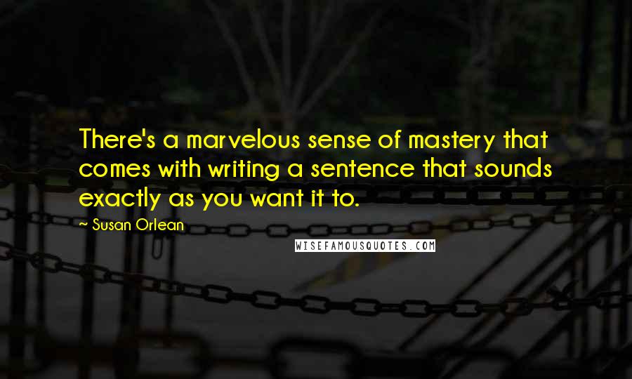 Susan Orlean Quotes: There's a marvelous sense of mastery that comes with writing a sentence that sounds exactly as you want it to.