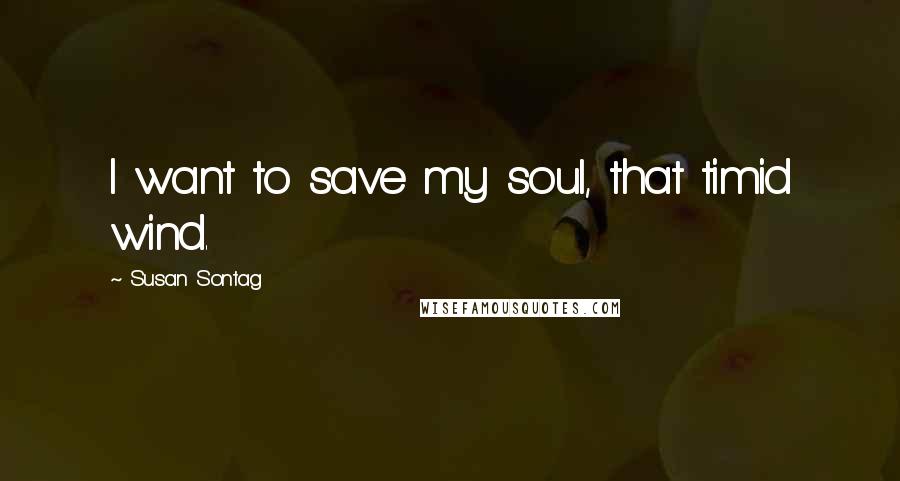 Susan Sontag Quotes: I want to save my soul, that timid wind.