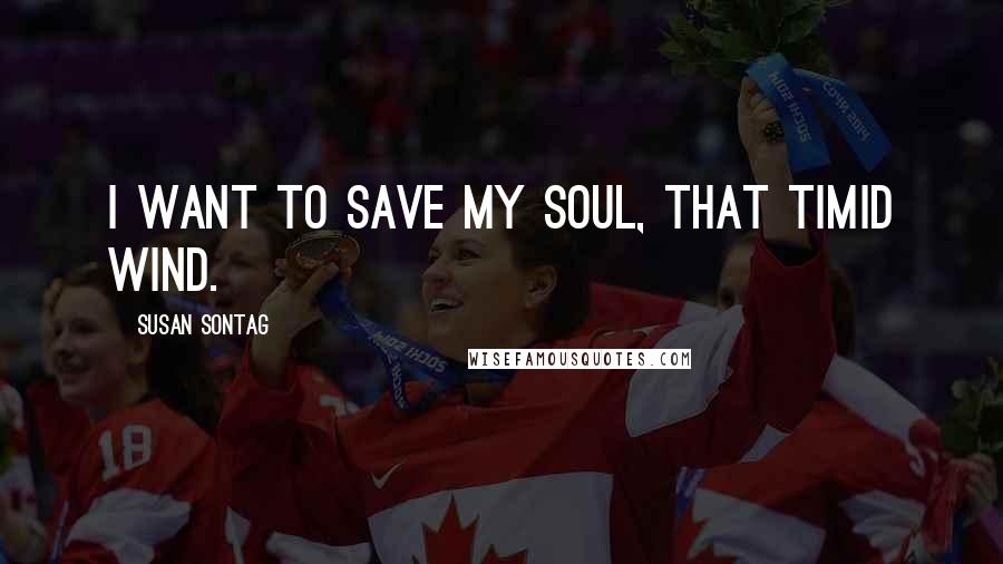 Susan Sontag Quotes: I want to save my soul, that timid wind.