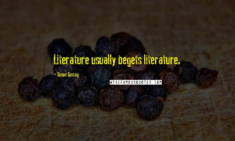 Susan Sontag Quotes: Literature usually begets literature.