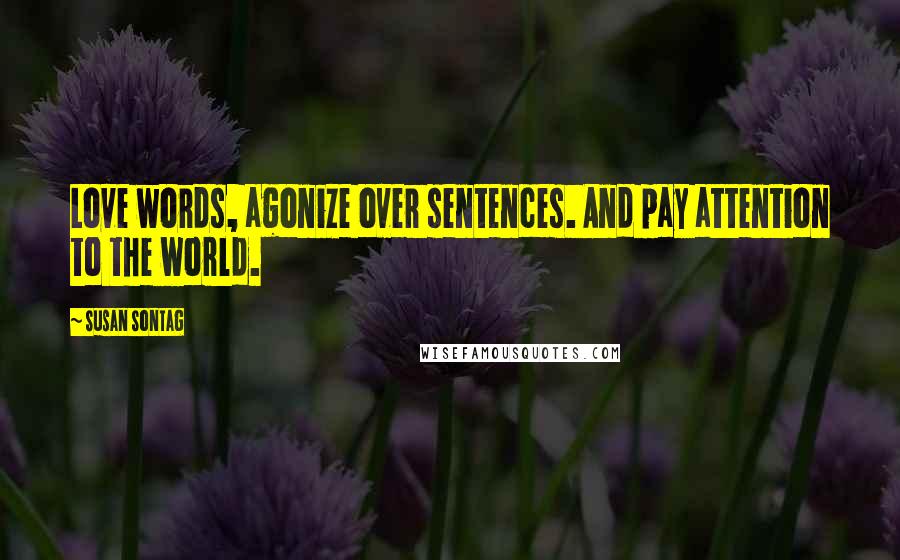 Susan Sontag Quotes: Love words, agonize over sentences. And pay attention to the world.