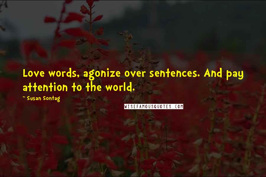 Susan Sontag Quotes: Love words, agonize over sentences. And pay attention to the world.