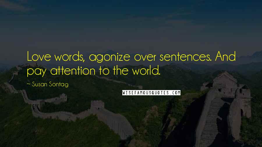 Susan Sontag Quotes: Love words, agonize over sentences. And pay attention to the world.