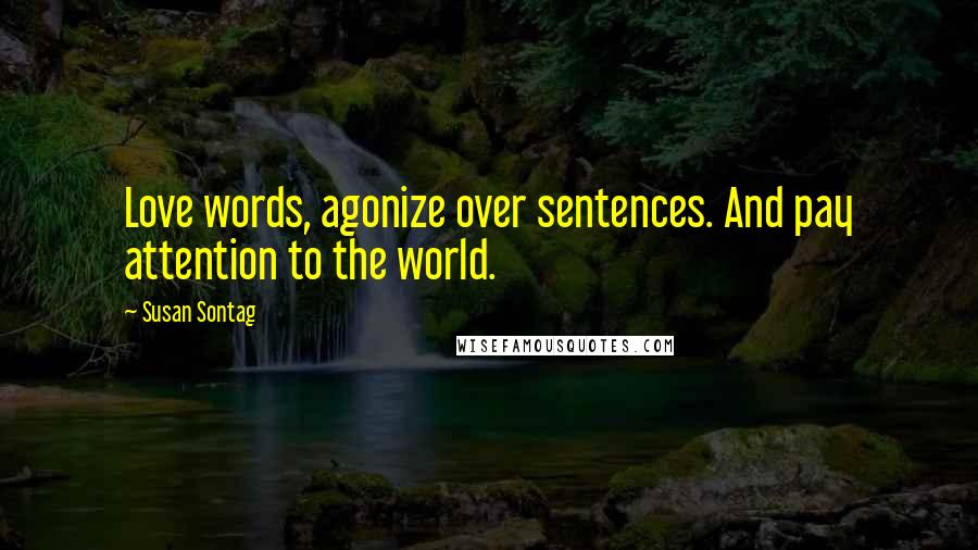 Susan Sontag Quotes: Love words, agonize over sentences. And pay attention to the world.