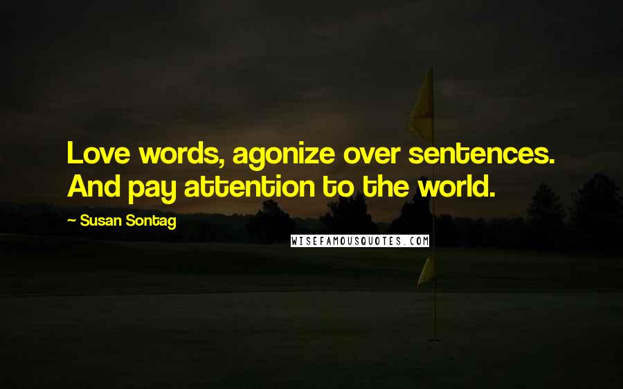 Susan Sontag Quotes: Love words, agonize over sentences. And pay attention to the world.