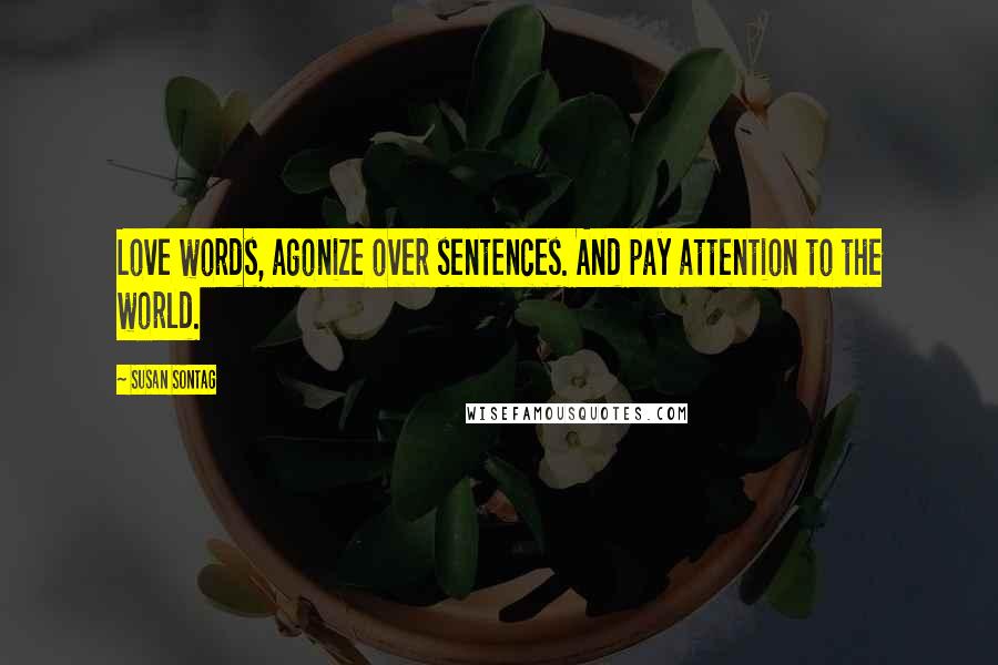Susan Sontag Quotes: Love words, agonize over sentences. And pay attention to the world.