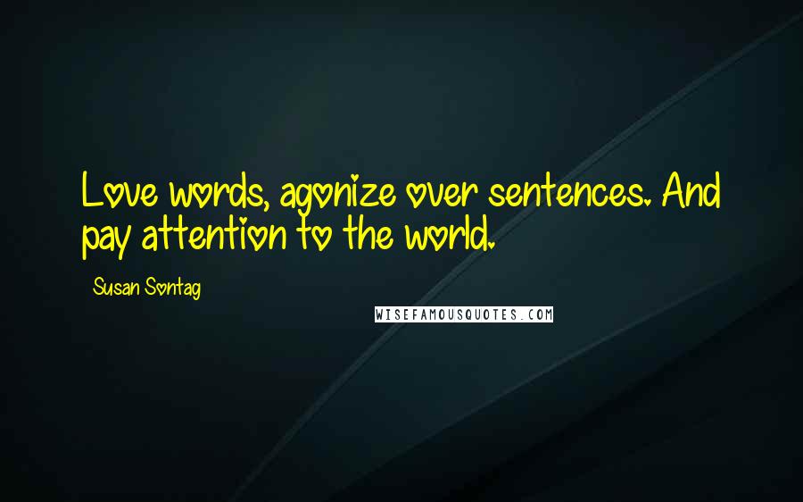 Susan Sontag Quotes: Love words, agonize over sentences. And pay attention to the world.