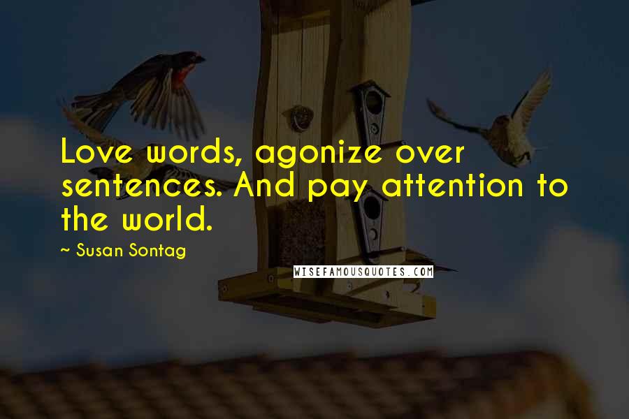 Susan Sontag Quotes: Love words, agonize over sentences. And pay attention to the world.