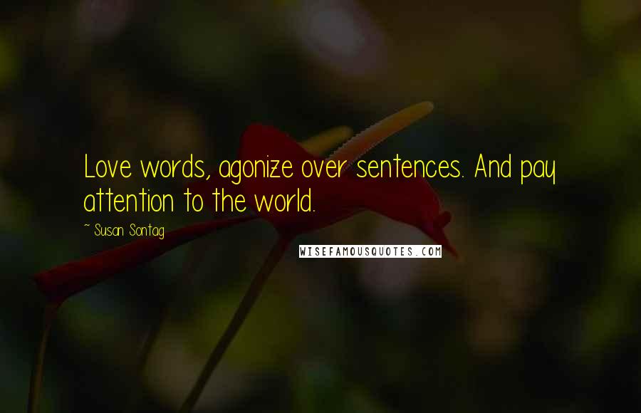 Susan Sontag Quotes: Love words, agonize over sentences. And pay attention to the world.