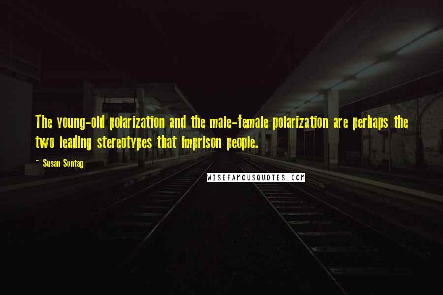 Susan Sontag Quotes: The young-old polarization and the male-female polarization are perhaps the two leading stereotypes that imprison people.