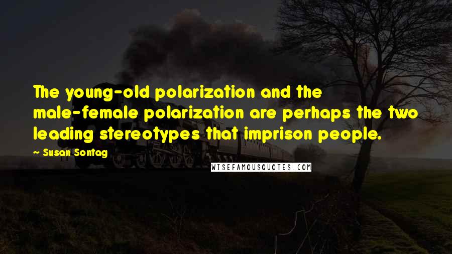 Susan Sontag Quotes: The young-old polarization and the male-female polarization are perhaps the two leading stereotypes that imprison people.