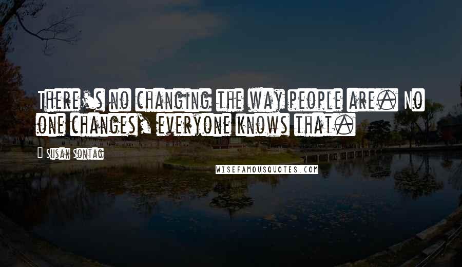 Susan Sontag Quotes: There's no changing the way people are. No one changes, everyone knows that.