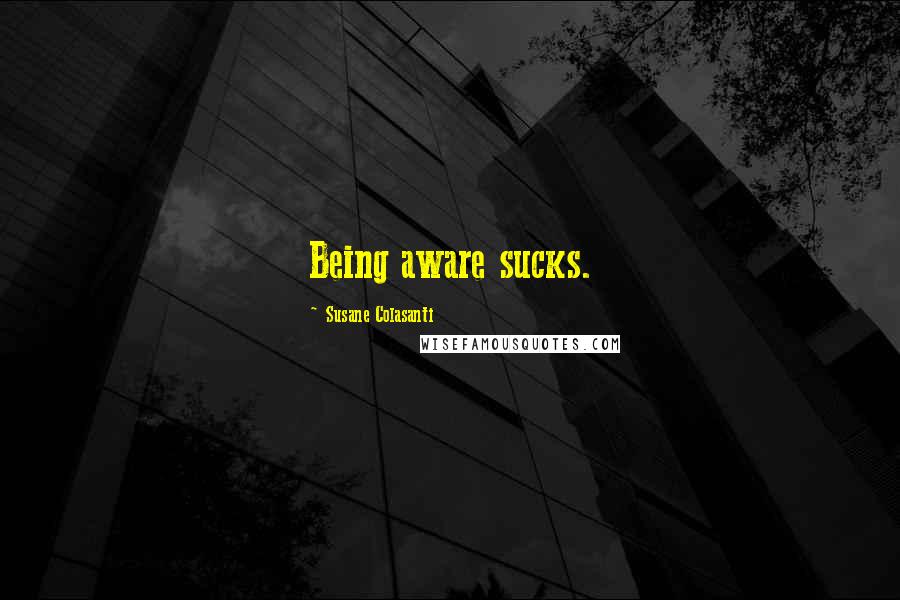 Susane Colasanti Quotes: Being aware sucks.
