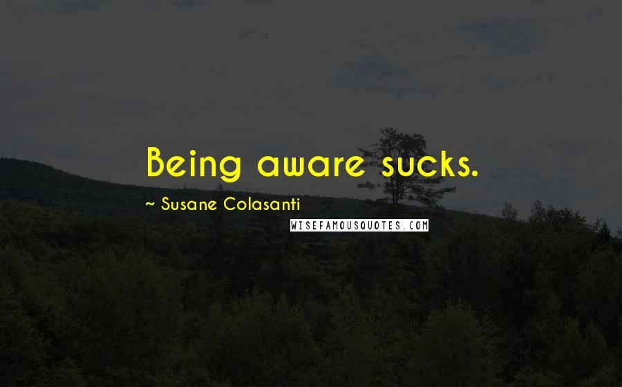 Susane Colasanti Quotes: Being aware sucks.