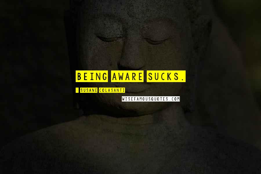 Susane Colasanti Quotes: Being aware sucks.