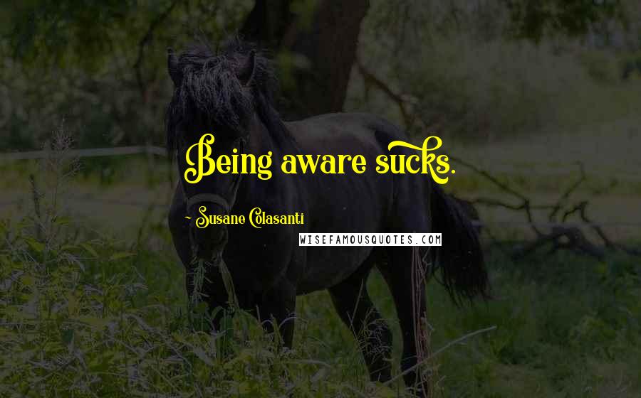Susane Colasanti Quotes: Being aware sucks.