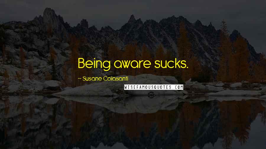Susane Colasanti Quotes: Being aware sucks.