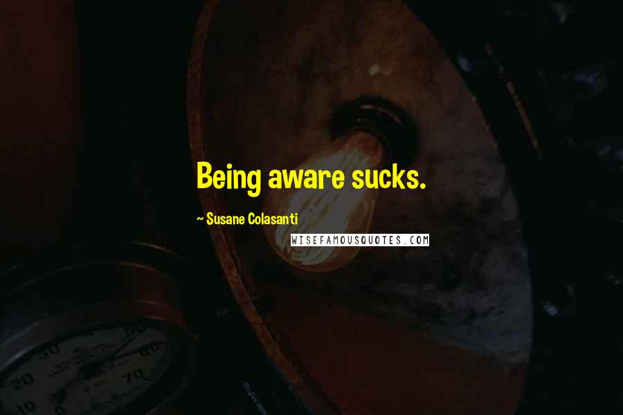 Susane Colasanti Quotes: Being aware sucks.