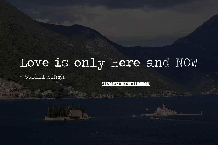 Sushil Singh Quotes: Love is only Here and NOW