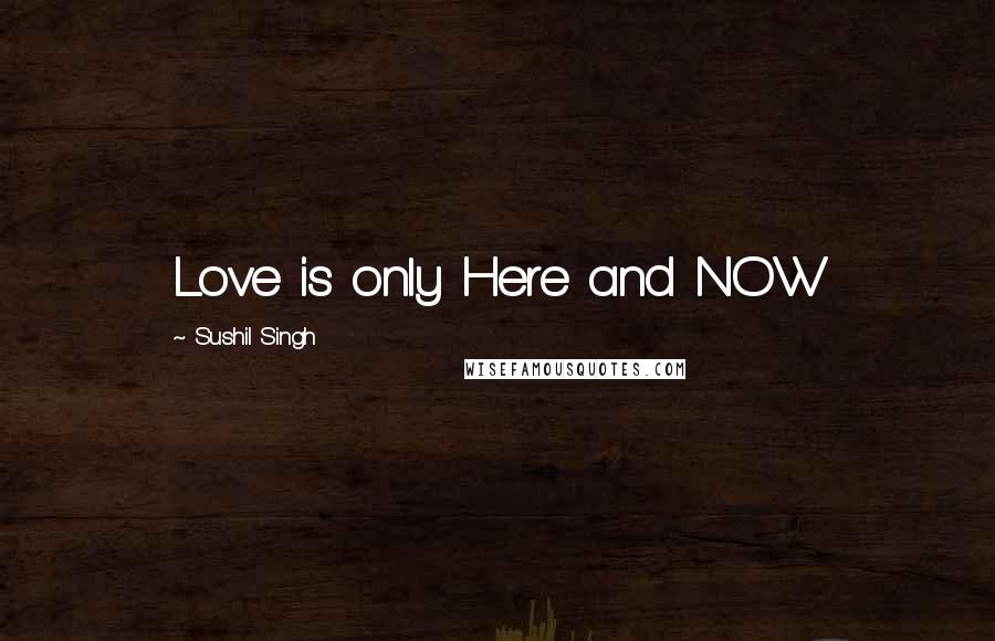 Sushil Singh Quotes: Love is only Here and NOW